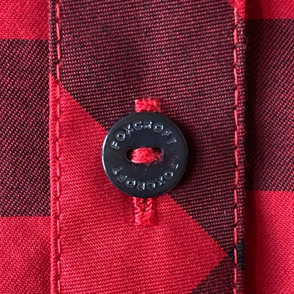 NEW Red Plaid Shirt Tunic Size 6 Foxcroft Holiday Tartan Wrinkle-Free Shaped Fit - Picture 10 of 12